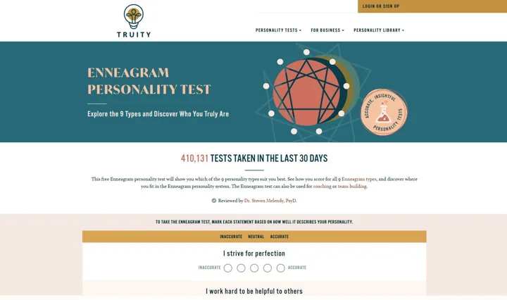 Truity Enneagram personality test